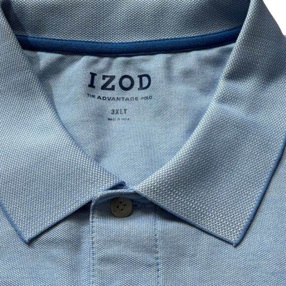 Big & Tall Izod Polo Light Blue Advantage Performance Stretch Size 3XLT - Picture 2 of 6